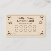 ヴィンテージスタイルのコーヒーショップロイヤルティカード 名刺 (正面)