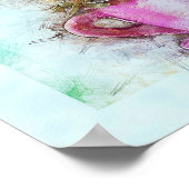 ヴィンテージスタイルのシャビーシックなバイオレット ライラック カップ＆ソーサー ポスター (角)