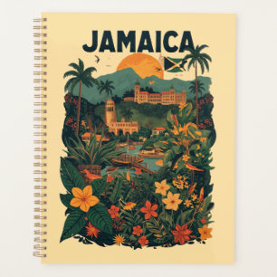 ヴィンテージスタイルのジャマイカ旅行イラスト プランナー手帳