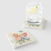 ヴィンテージスタイルのスイートフラワーバンチの石コースター ストーンコースター (横)