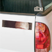 ヴィンテージスタイルのセピアベースボールアートワーク バンパーステッカー (トラック上)