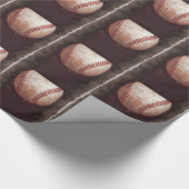ヴィンテージスタイルのセピアベースボールアートワーク ラッピングペーパー (角)