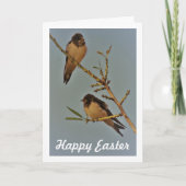 ヴィンテージスタイルのツバメの鳥の肖像 カード (正面)