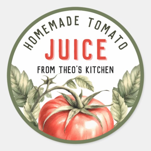 ヴィンテージスタイルのトマトジュース カスタムラベル ラウンドシール (正面)