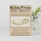 ヴィンテージスタイルのニュースレター 誕生のお知らせ 招待状 (スタンド正面)