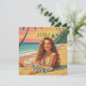 ヴィンテージスタイルのハワイ旅行 アロハハワイ カード (スタンド正面)