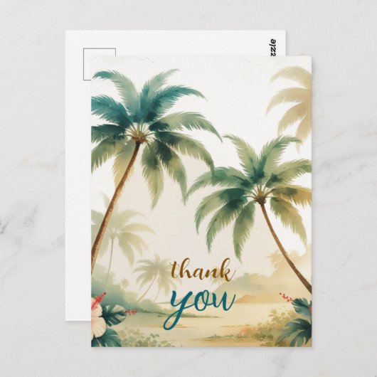 ヴィンテージスタイルのハワイ旅行 ホノルルへの感謝 ポストカード (正面/裏面)