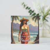 ヴィンテージスタイルのハワイ旅行 ホノルル ミッドパシフィック 招待状 (スタンド正面)