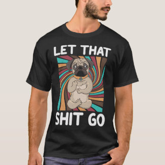 ヴィンテージスタイルのパグヨガ瞑想犬ジョーク製品 Tシャツ