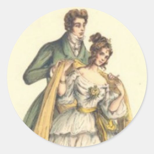 ヴィンテージスタイルのビクトリアン時代の初めてのクリスマスステッカー ラウンドシール (正面)