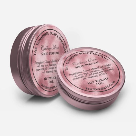 ヴィンテージスタイルのピンクの箔織り石鹸化粧品 ラウンドシール