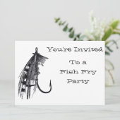 ヴィンテージスタイルのフィッシュフライ パーティー招待状 招待状 (スタンド正面)