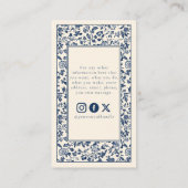 ヴィンテージスタイルのフローラフレーム感謝していソーシャルユーザーが囲む エンクロージャーカード (裏面)