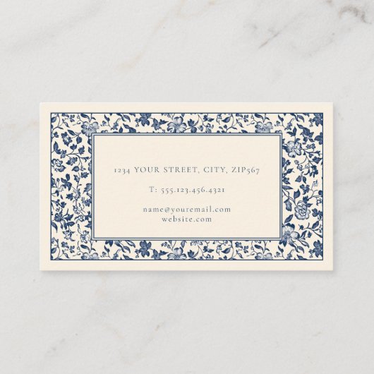 ヴィンテージスタイルのフローラ感謝していフレーム エンクロージャーカード (裏面)