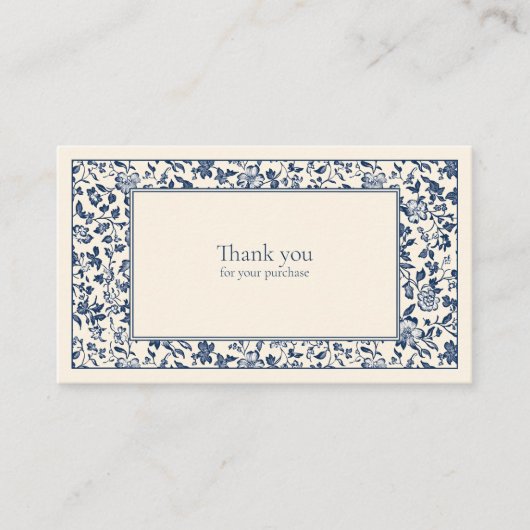 ヴィンテージスタイルのフローラ感謝していフレーム エンクロージャーカード (正面)