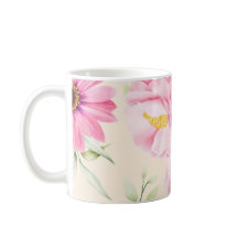ヴィンテージスタイルのプリントにピンクの花とバラ