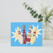 ヴィンテージスタイルのボウリング ポストカード (スタンド正面)