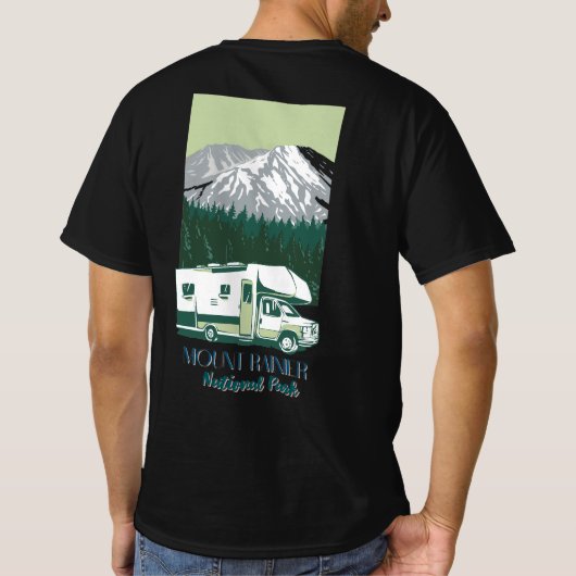 ヴィンテージスタイルのマウントレイナー国立公園ロード Tシャツ (裏面)