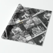 ヴィンテージスタイルのモノクロ写真コラージュを作成する ラッピングペーパー (アンロールド)