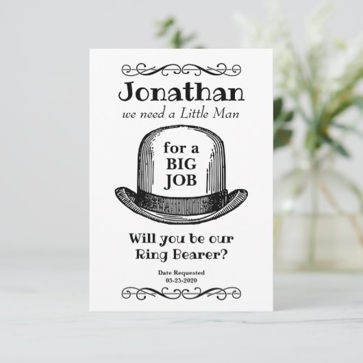 ヴィンテージスタイルのリングベアーになってくれる？ 招待状 (スタンド正面)