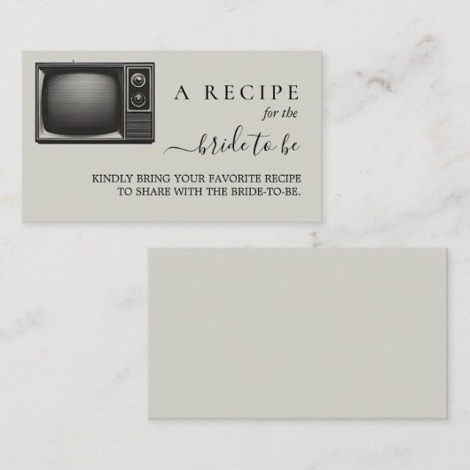 ヴィンテージスタイルのレトロな新聞風のプリントがおしゃれな ブライダルシャワーの招待状セット エンクロージャーカード (正面/裏面)