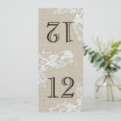 ヴィンテージスタイルのレースデザイン テーブルナンバー (スタンド正面)