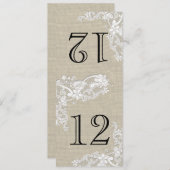 ヴィンテージスタイルのレースデザイン テーブルナンバー (正面/裏面)
