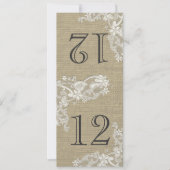 ヴィンテージスタイルのレースデザイン テーブルナンバー (正面)