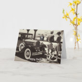 ヴィンテージスタイルのロードトリップ誕生日カード カード (黄色い花)