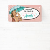 ヴィンテージスタイルの傘 ブライダルシャワーパーティーバナー 横断幕 (インサイチュ)