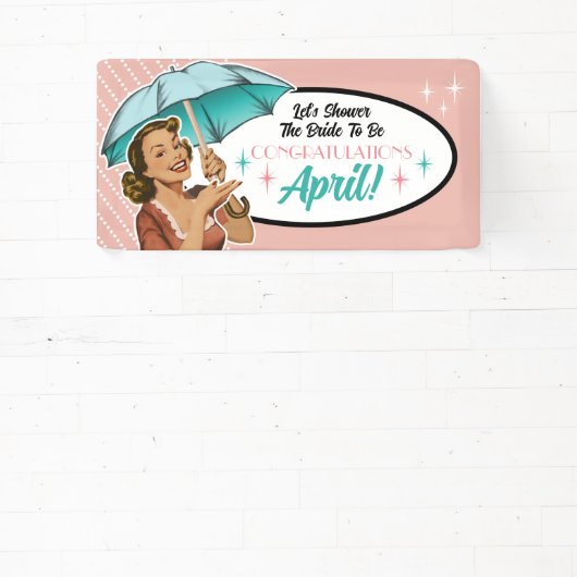 ヴィンテージスタイルの傘 ブライダルシャワーパーティーバナー 横断幕 (インサイチュ)