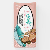 ヴィンテージスタイルの傘 ブライダルシャワーパーティーバナー 横断幕 (縦)