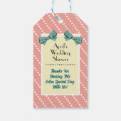 ヴィンテージスタイルの傘 ブライダルシャワーフェイバータグ ギフトタグ (裏面)