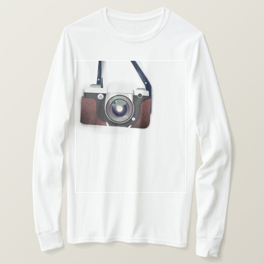ヴィンテージスタイルの古いカメラ Tシャツ (デザイン正面)