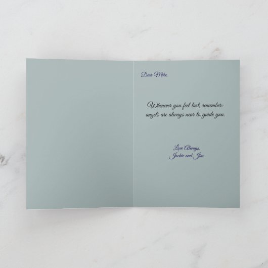 ヴィンテージスタイルの天使のグリーティングカード カード (内部)