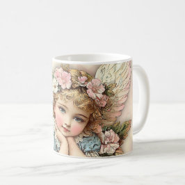 ヴィンテージスタイルの天使 コーヒーマグカップ