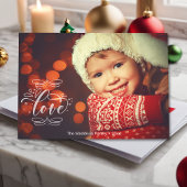 ヴィンテージスタイルの愛のホリデー フォト ファミリー グリーティング シーズンカード