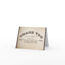 ヴィンテージスタイルの感謝を伝えるノートカード