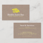 ヴィンテージスタイルの段ボール上のレモンイラストレーション 名刺 (正面/裏面)