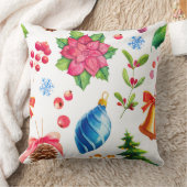 ヴィンテージスタイルの水の色クリスマス クッション (ブランケット)