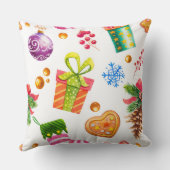 ヴィンテージスタイルの水の色クリスマス クッション (裏面)