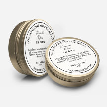 ヴィンテージスタイルの白黒テキストの石鹸化粧品ラベル