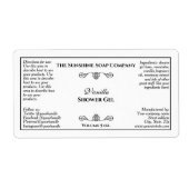 ヴィンテージスタイルの白黒テキスト化粧品ラベル ラベル (正面)