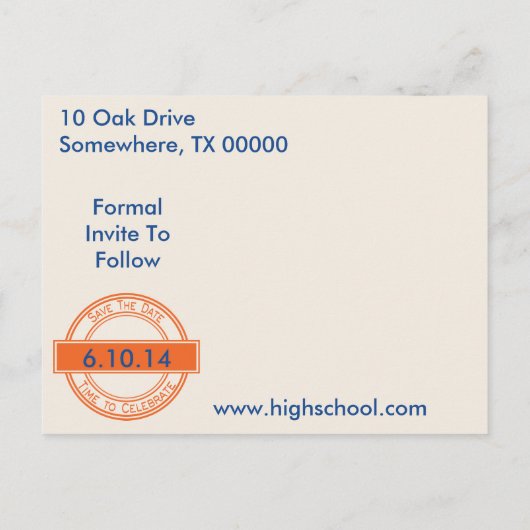 ヴィンテージスタイルの看板 卒業の日を保存 案内ポストカード (裏面)