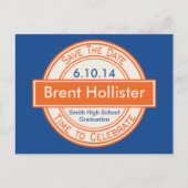 ヴィンテージスタイルの看板 卒業の日を保存 案内ポストカード (正面)