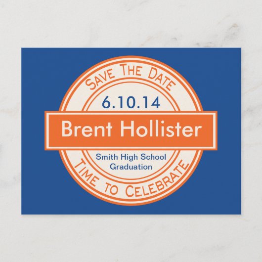 ヴィンテージスタイルの看板　卒業の日を保存 案内ポストカード (正面)