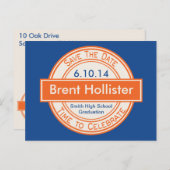 ヴィンテージスタイルの看板 Save The Date 卒業式 案内ポストカード (正面/裏面)