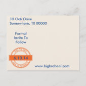 ヴィンテージスタイルの看板 Save The Date 卒業式 案内ポストカード (裏面)