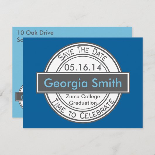 ヴィンテージスタイルの看板 Save The Date 卒業式 案内ポストカード (正面/裏面)