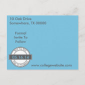 ヴィンテージスタイルの看板 Save The Date 卒業式 案内ポストカード (裏面)